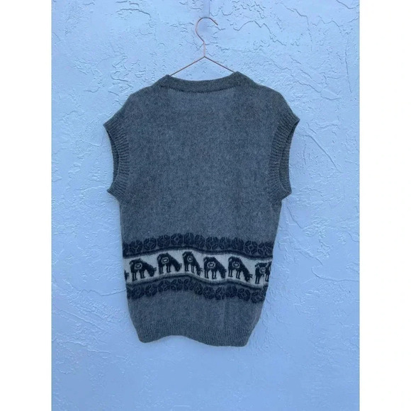 Vintage Womens Button Up Wool Vest Top Gray Sz Large - Picture 5 of 9